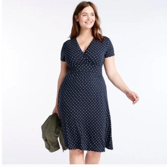 L.L. Bean Dresses Ll Bean Polka Dot Jersey Midi Dress 259 Poshmark